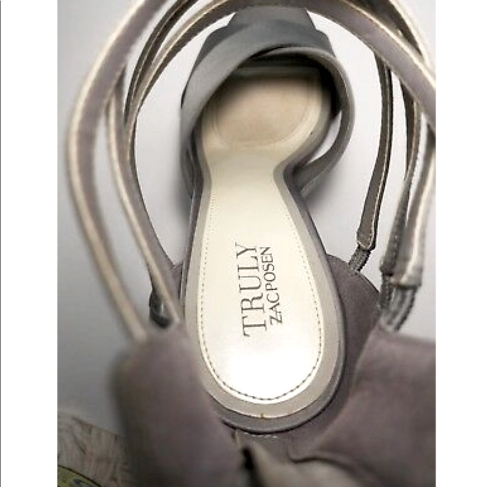 Truly Zac Posen Pumps Stiletto Heels Open Toe Gray- 7.5 M